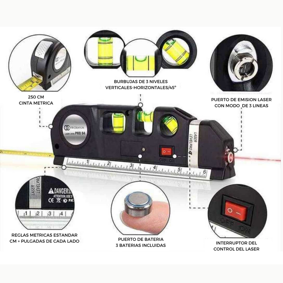 IMPRESIONANTE NIVEL LASER 4 EN 1